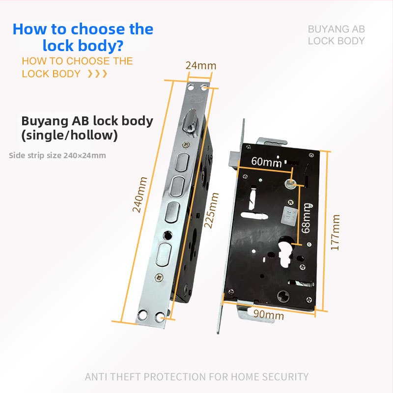 Buyang durų spynos korpusas – rankinis užraktas, geležis, skirtas apsaugoti nuo įsilaužimų, viloms ir medinėms durims, šiuolaikinis minimalistinis stilius (Prekės ženklas: Buyang; Tipas: rankinis užraktas; Medžiaga: geležis; Panaudojimas: apsauginės durys/