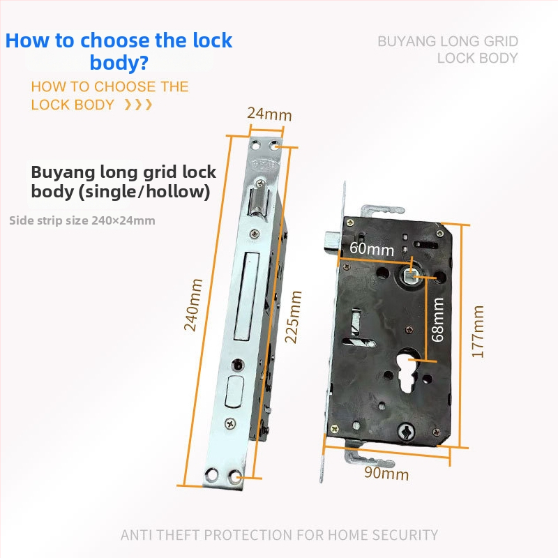 Buyang durų spynos korpusas – rankinis užraktas, geležis, skirtas apsaugoti nuo įsilaužimų, viloms ir medinėms durims, šiuolaikinis minimalistinis stilius (Prekės ženklas: Buyang; Tipas: rankinis užraktas; Medžiaga: geležis; Panaudojimas: apsauginės durys/