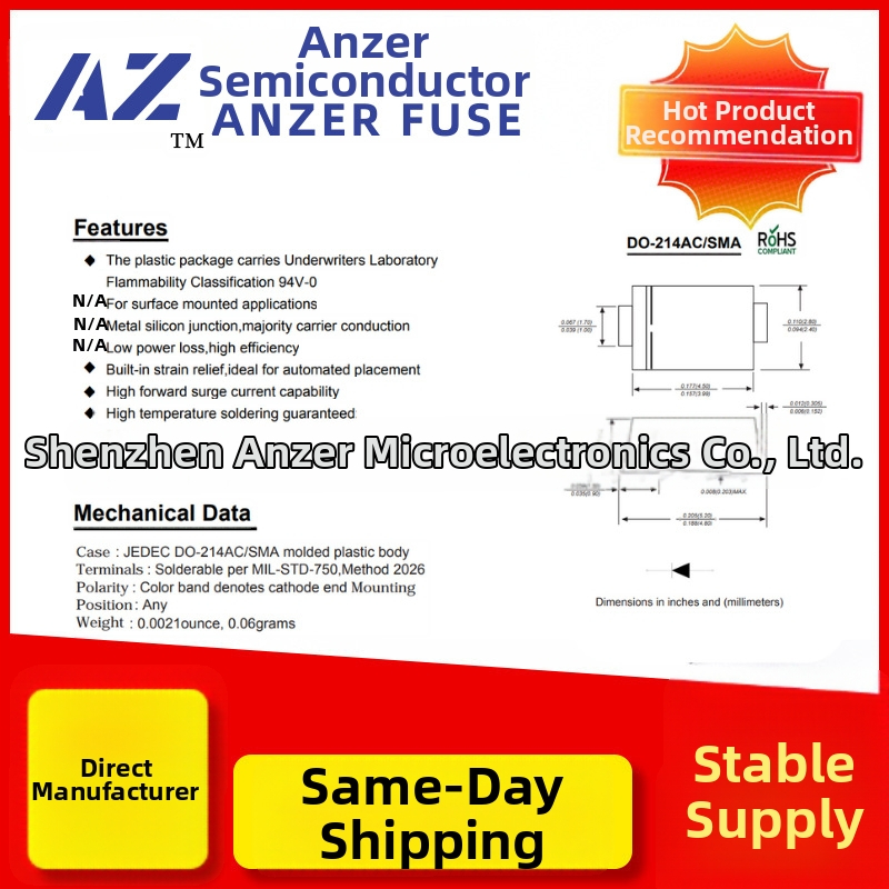 Schottky diodas, SMD, SS24/SK24, 2A/40V, SMA/SMAF/SMB pakuotė