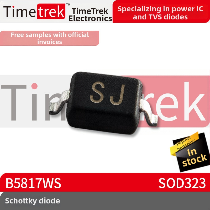 Light Journey Electronics Schottky diodų B5817WS, SOD323 pakuotė, SJ ženklinimas, RoHS atitiktis