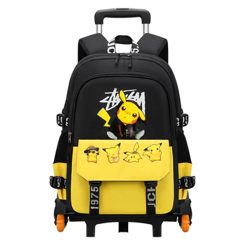 Pradinės mokyklos trolis kuprinė, unisex, šešių ratų kopimo laiptams, nuimamas rankenėlė, Oxford audinys, anime raštas, Xin zhuorun