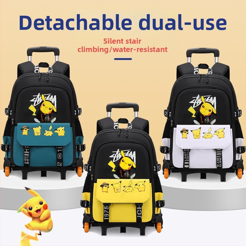 Pradinės mokyklos trolis kuprinė, unisex, šešių ratų kopimo laiptams, nuimamas rankenėlė, Oxford audinys, anime raštas, Xin zhuorun