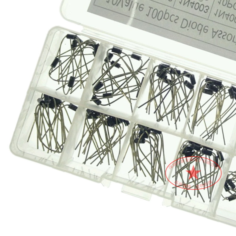 Aemedy pavyzdžių rinkinys lyginamosioms diodoms 1N4001 ir IN5819 buities prietaisams