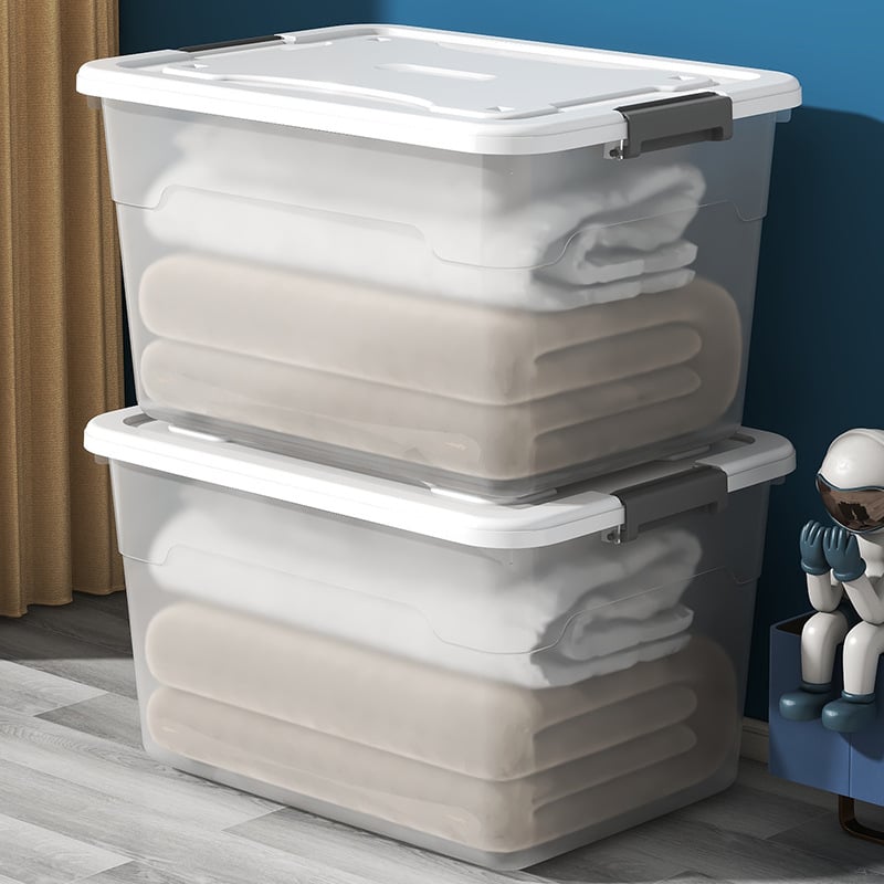 Διαφανές πλαστικό δοχείο αποθήκευσης με καπάκι, χωρητικότητας 150–200 L, φορητό, ανθεκτικό στη σκόνη και στην υγρασία
