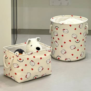 Sulankstomas skalbinių krepšys iš medvilnės ir lino, atsparus vandeniui, didelė talpa, tinkamas voniai