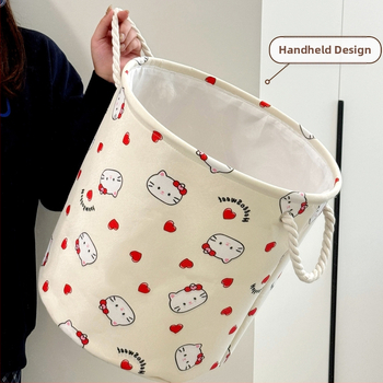 Sulankstomas skalbinių krepšys iš medvilnės ir lino, atsparus vandeniui, didelė talpa, tinkamas voniai