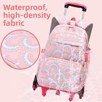 Natural Fish Atskirti Mokyklos Kuprinė Mergaitei, Modelis 5159, Dryžotas Oxford Audinys su Poliesterio Pamušalu, Atspari Dilimui, Apsauga Nuo Vagių, Žemės Drebėjimo Atsparumas