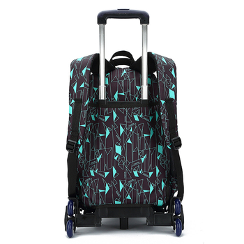 Unisex mokyklinė kuprinė iš Oxford audinio, karodinis plaid modelis, vertikali kvadrato forma, oro pagalvės dirželis, vienos krypties ratukas (kvėpuojanti, atspari dėvėjimuisi, apkrovos mažinimas)