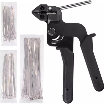 Automatiškai užrakinančios kabelių juostos kabelių kanalams, iš 304 nerūdijančio plieno, įtrauktos replės, pakuotė 100 vnt.