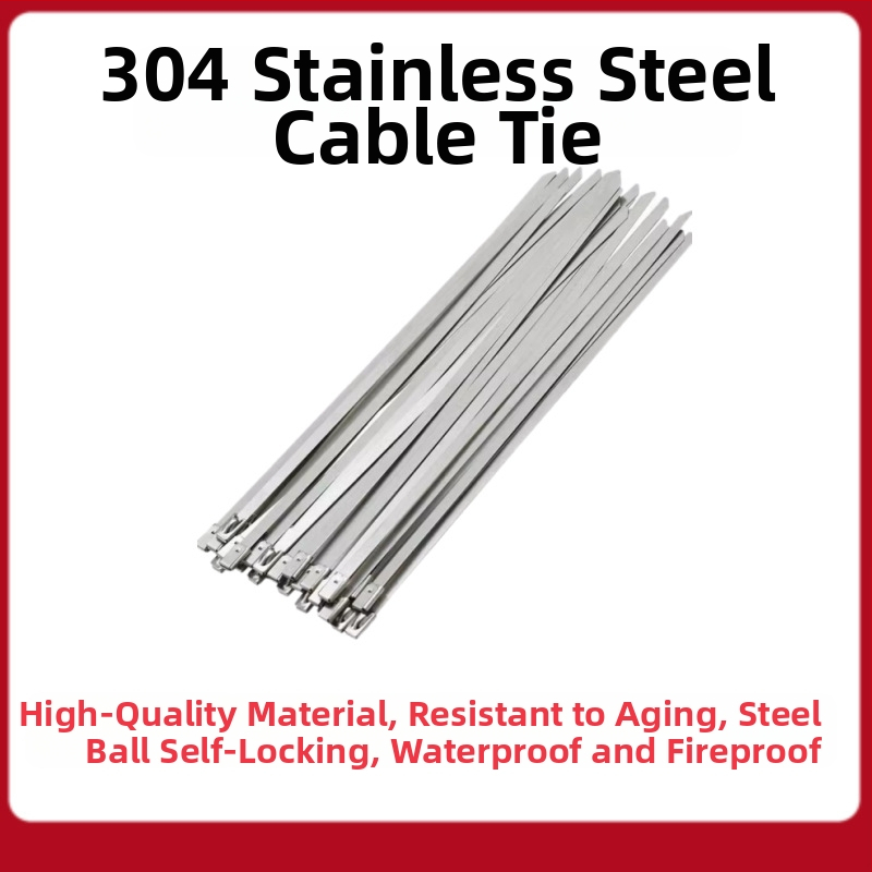 Enesekinnituvad kaablisidemed kaabelkanalite jaoks, 304 roostevaba terasest, koos tangidega, 100 tükki pakis