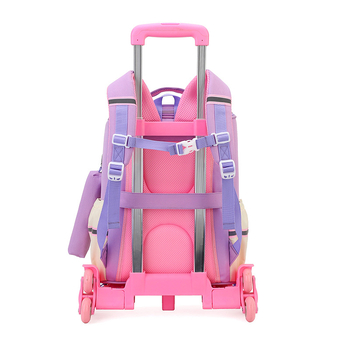 Pradinės mokyklos lagaminas su ratukais – lengvas, nailonas, atsparus vandeniui, vienakrypčiai ratukai, mažina apkrovą