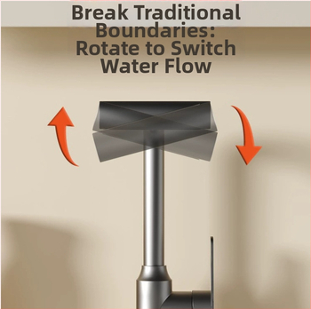 Voolava efektiiga valamukraan, roostevabast terasest, segamiskraan, lauaplaadi paigaldus, keramik ventiili disk, 0–90°C