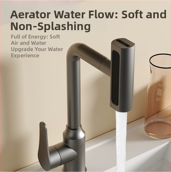 Voolava efektiiga valamukraan, roostevabast terasest, segamiskraan, lauaplaadi paigaldus, keramik ventiili disk, 0–90°C