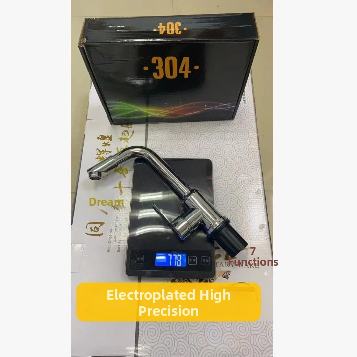 Voolava efektiiga valamukraan, roostevabast terasest, segamiskraan, lauaplaadi paigaldus, keramik ventiili disk, 0–90°C