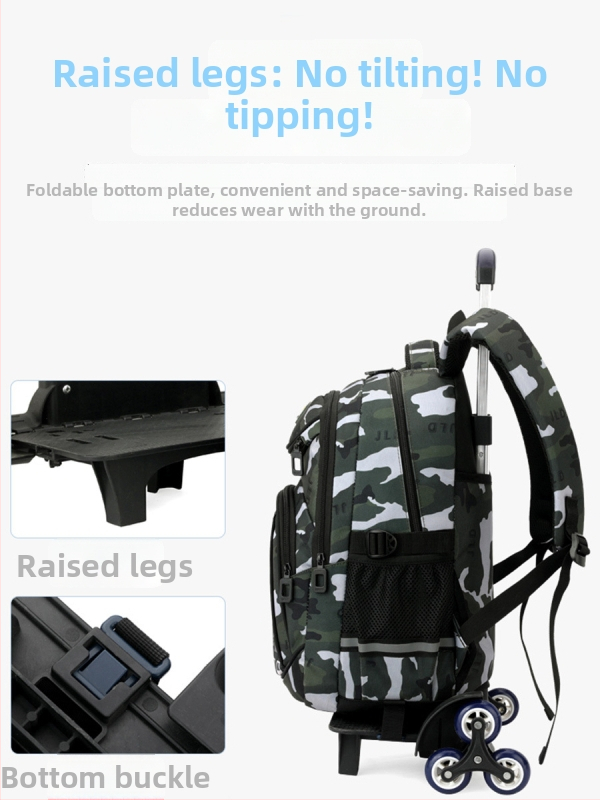 Rull-kooli kott poistele, põhikool, Oxfordkangas, triibuline muster, mudel 5160#, koormuse kergendus, veekindel, kulumiskindel, ühel suunal rattad