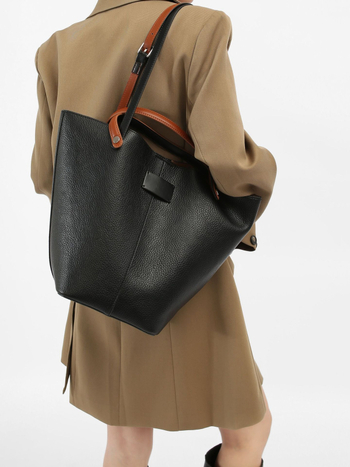 Lychee rašto retro tote krepšys, PU oda, horizontali kvadrato formos, užtrauktuko uždarymas, vidinis užtrauktuko kišenė