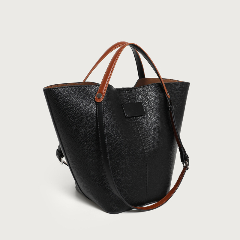 Lychee rašto retro tote krepšys, PU oda, horizontali kvadrato formos, užtrauktuko uždarymas, vidinis užtrauktuko kišenė