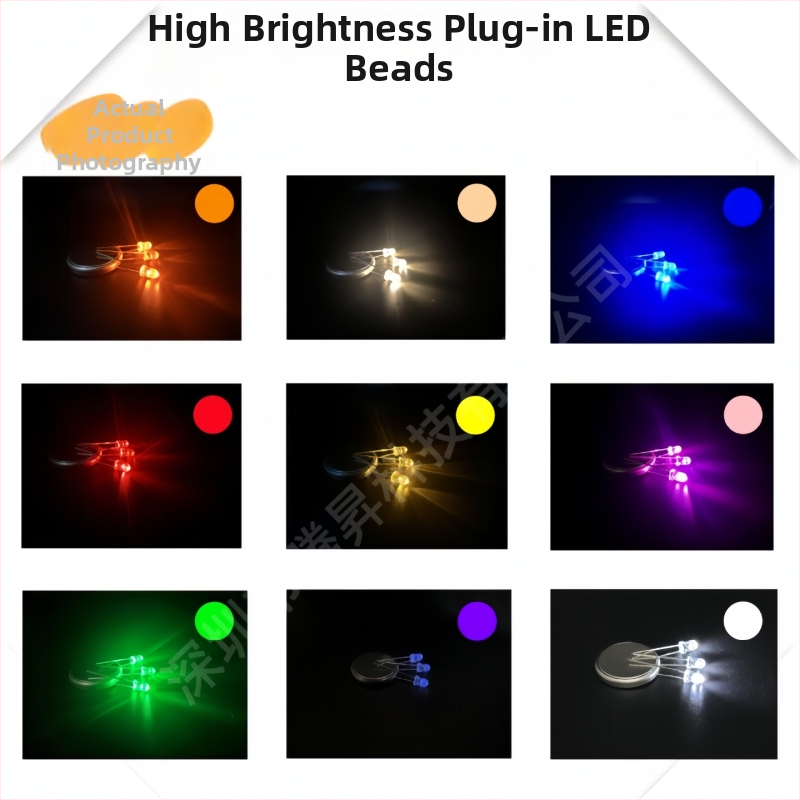 F3 LED krelles – augsta spilgtuma, strāva 20 mA pie 1.8–2.2 V, jauda 0.06 W, San'an čips, 30° staru leņķis