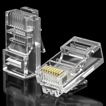 Xlep auksu dengtas RJ45 8P8C kištukas Cat5e/Cat6a tinklui