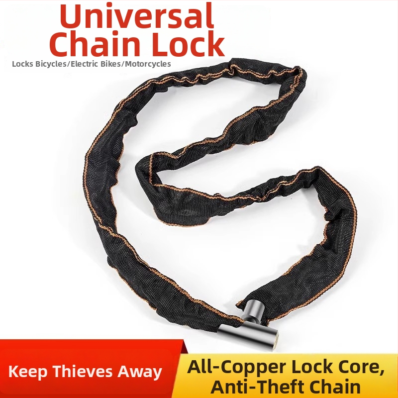 Dviračio grandininis užraktas prieš vagystę – tinka elektriniams dviračiams, motociklams ir dviračiams; Friendly prekės ženklas, modernus minimalistinis stilius