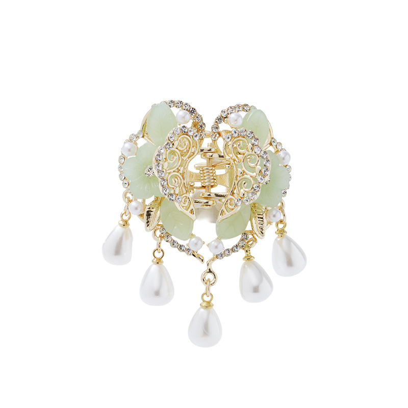 Juukseklips pitsiga, antiikne stiil, tsinksegul sulamisis, õliviimistlus