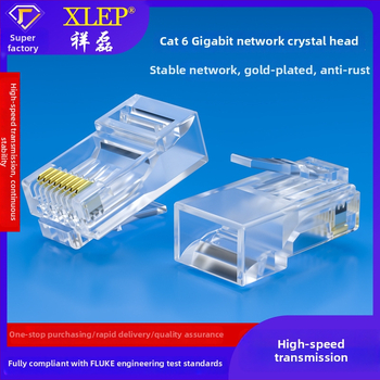 Cat6 RJ45 jungtis, 8 kontaktai, auksu dengta, grynas varis