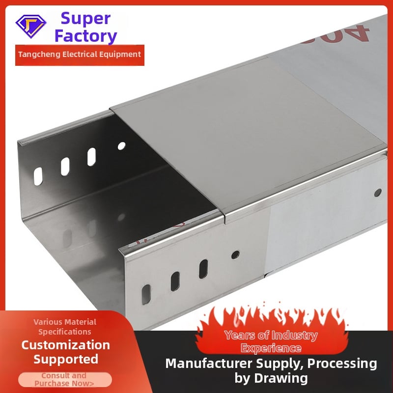 Silpnųjų srovių kabelių kanalas, cinkuotas, ugniai atsparus, perforuotas, pritaikytas pramonės pastatams ir komerciniams objektams