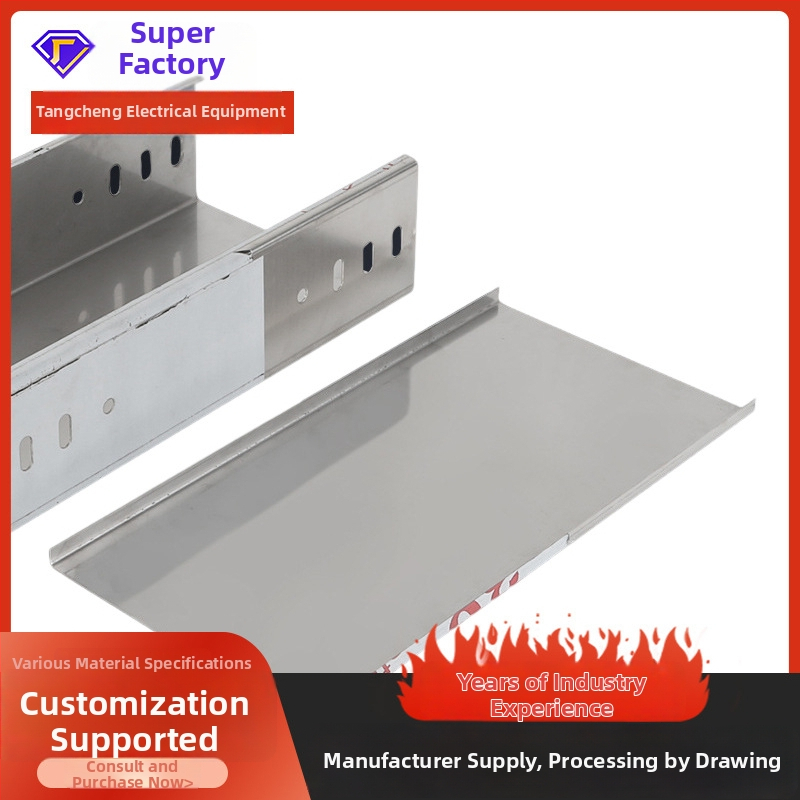 Vājstrāvas kabelu kanāls, galvanizēts, ugunsizturīgs, perforēts, piemērots rūpniecības ēkām un tirdzniecības centriem