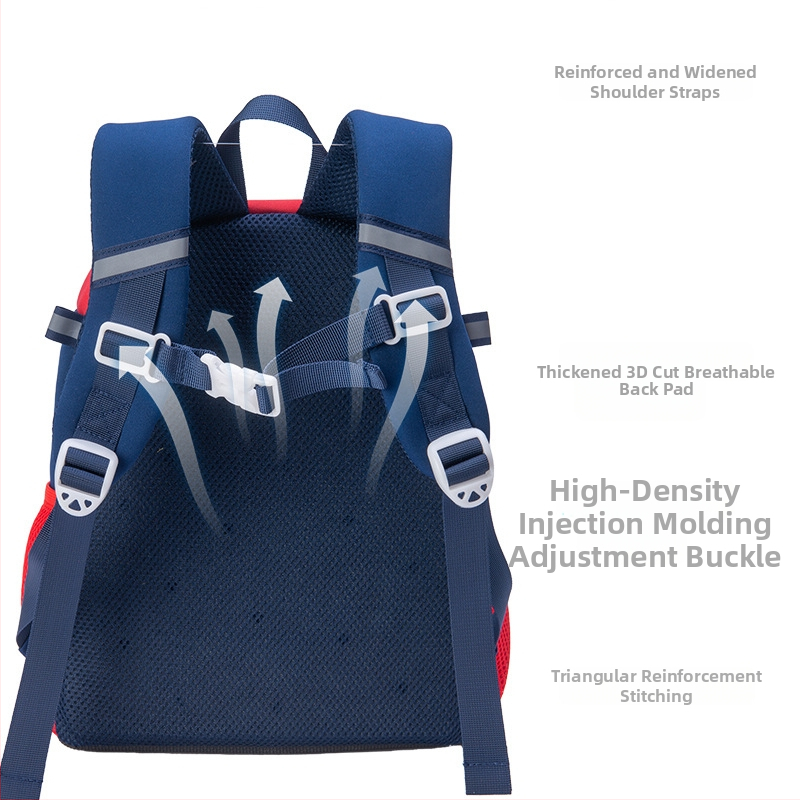 Bērnu mugursoma ar karikatūras dinosauru - elpojoša, ūdensizturīga, ultra viegla, muguras aizsardzība, ietilpība zem 20 L