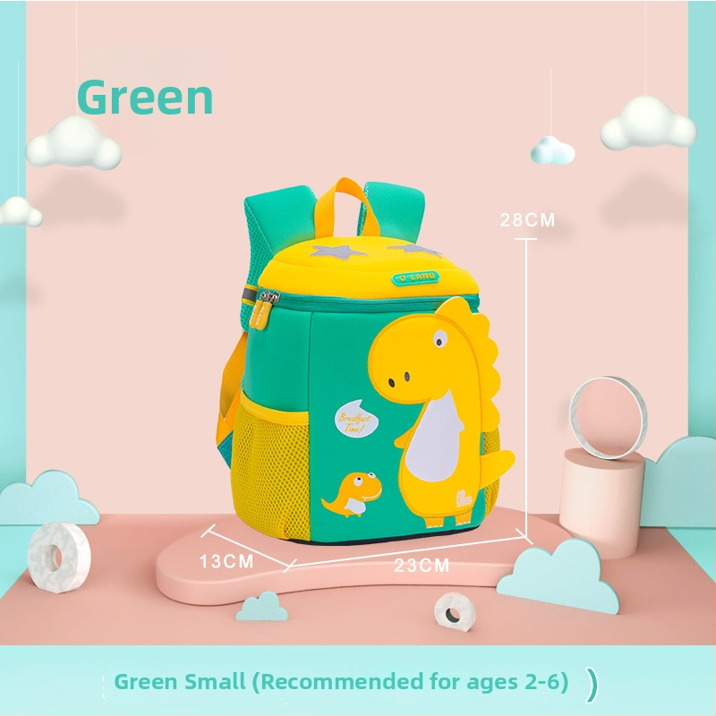 Laste karikatuur dinosauruse seljakott - hingav, veekindel, ultra kerge, selja kaitse, maht alla 20 L