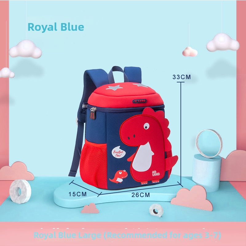 Laste karikatuur dinosauruse seljakott - hingav, veekindel, ultra kerge, selja kaitse, maht alla 20 L