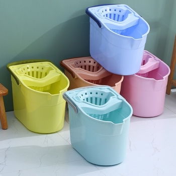 Taisnstūra mop spainis ar rotējošu presi un atdalāmu notekas grozu — 90–100% žāvēšana, slodze < 10 kg