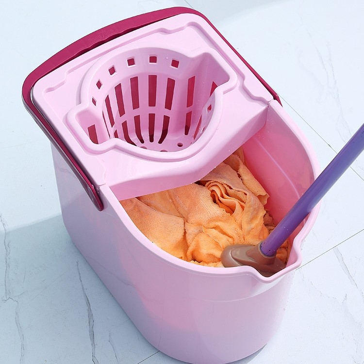 Taisnstūra mop spainis ar rotējošu presi un atdalāmu notekas grozu — 90–100% žāvēšana, slodze < 10 kg