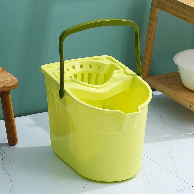 Taisnstūra mop spainis ar rotējošu presi un atdalāmu notekas grozu — 90–100% žāvēšana, slodze < 10 kg