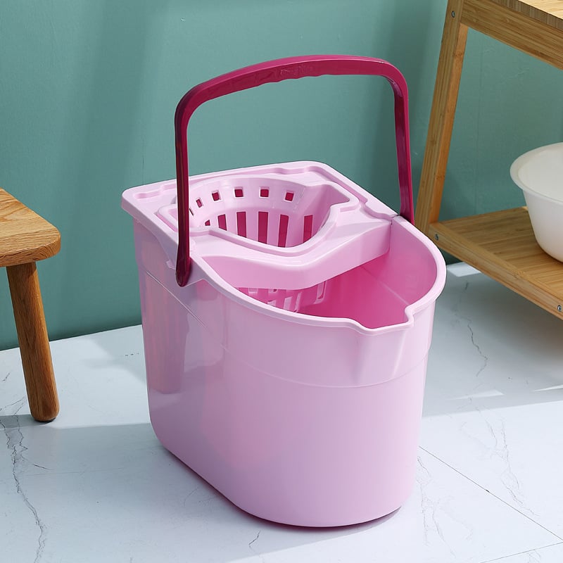 Taisnstūra mop spainis ar rotējošu presi un atdalāmu notekas grozu — 90–100% žāvēšana, slodze < 10 kg