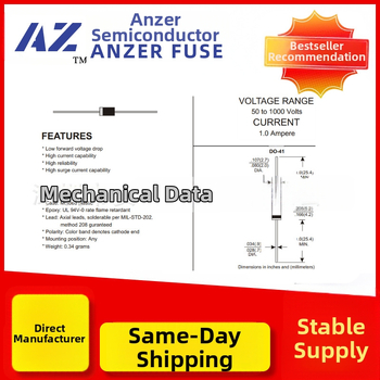 Dioda 1N4007M71A1000Vdo-41 Plug-In lyginamoji dioda, greitas atkūrimas, silicijus