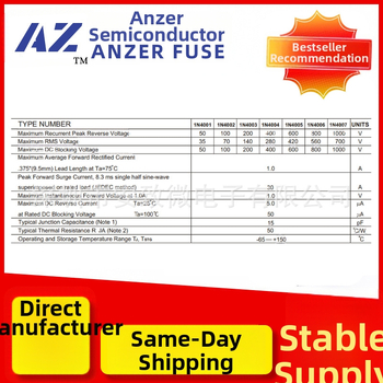 Dioda 1N4007M71A1000Vdo-41 Plug-In lyginamoji dioda, greitas atkūrimas, silicijus