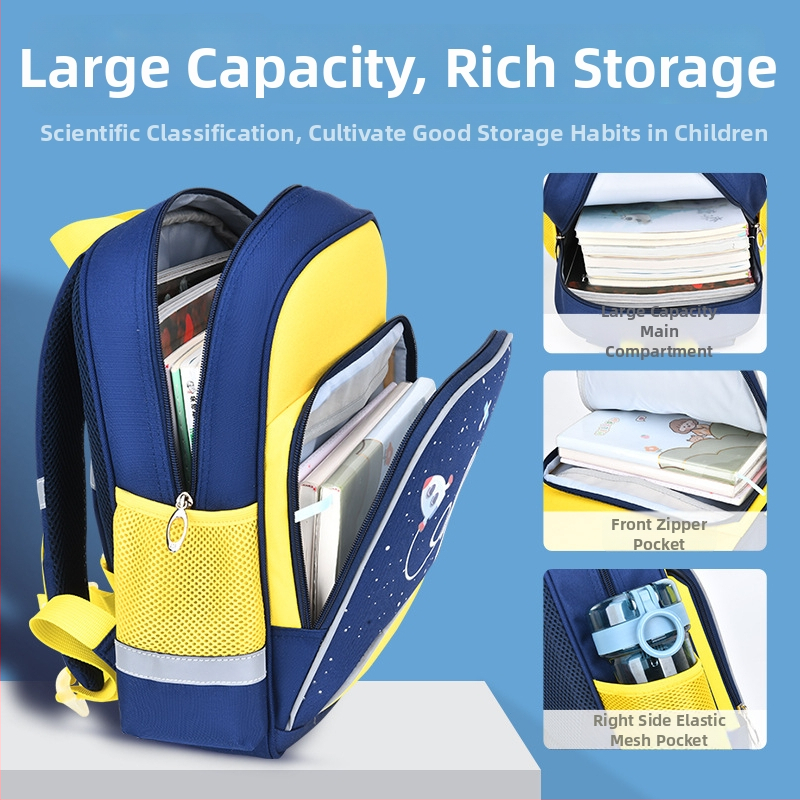 Ученическа раница за начално училище, унисекс, ергономично намаляване на натоварването за гърба, водоустойчива, Oxford плат, аниме мотив астронавт, модел ITP-00492