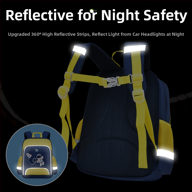 Ученическа раница за начално училище, унисекс, ергономично намаляване на натоварването за гърба, водоустойчива, Oxford плат, аниме мотив астронавт, модел ITP-00492