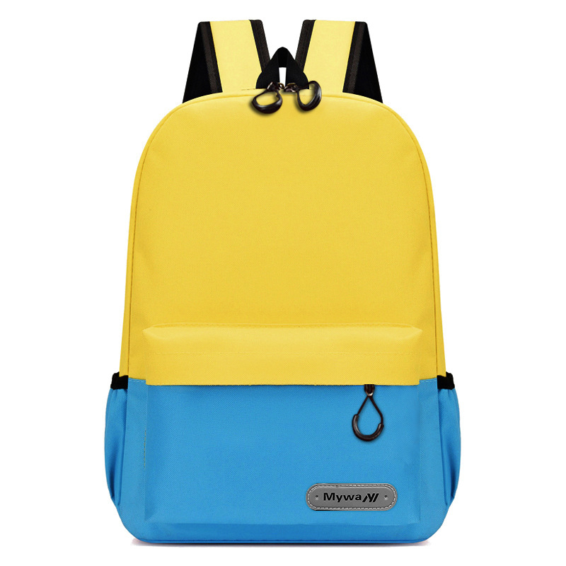 Детска раница от платно с печатен логотип – унисекс, за начално училище, дишаща и износоустойчива, намалява натоварването