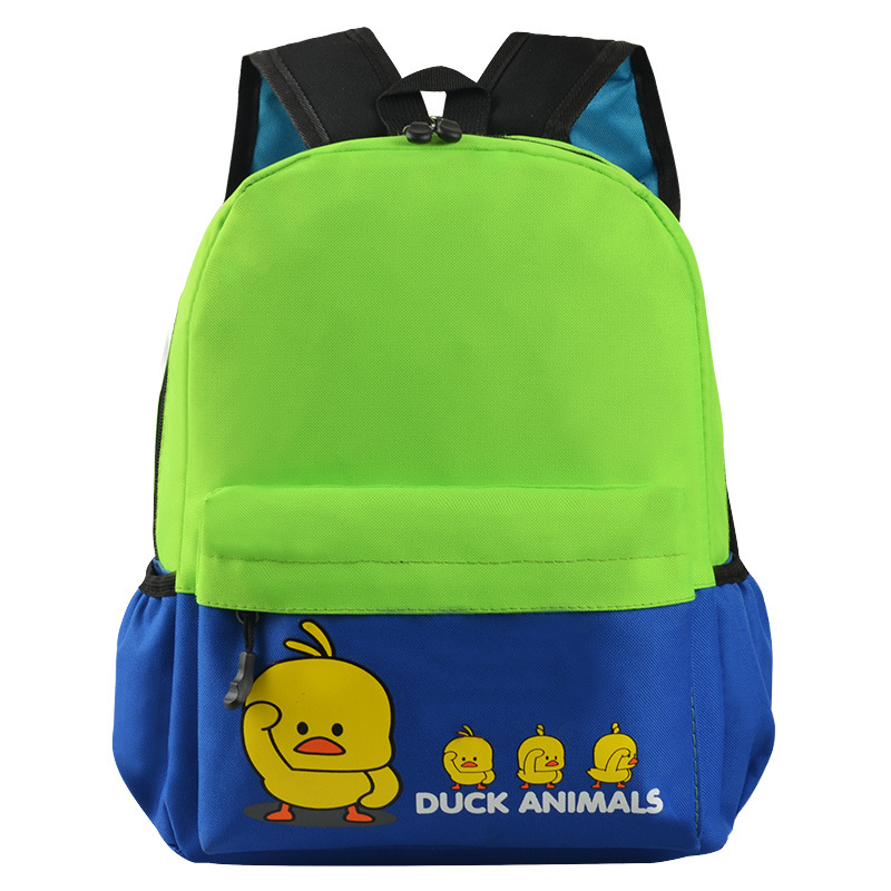 Детска раница от платно с печатен логотип – унисекс, за начално училище, дишаща и износоустойчива, намалява натоварването