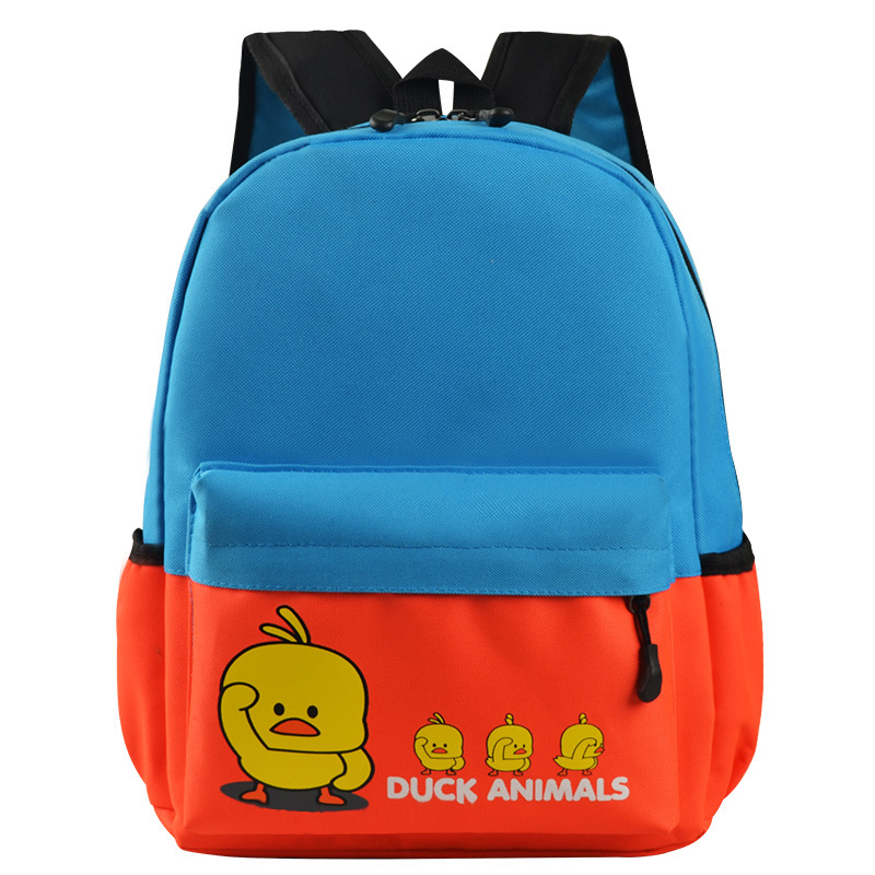 Детска раница от платно с печатен логотип – унисекс, за начално училище, дишаща и износоустойчива, намалява натоварването