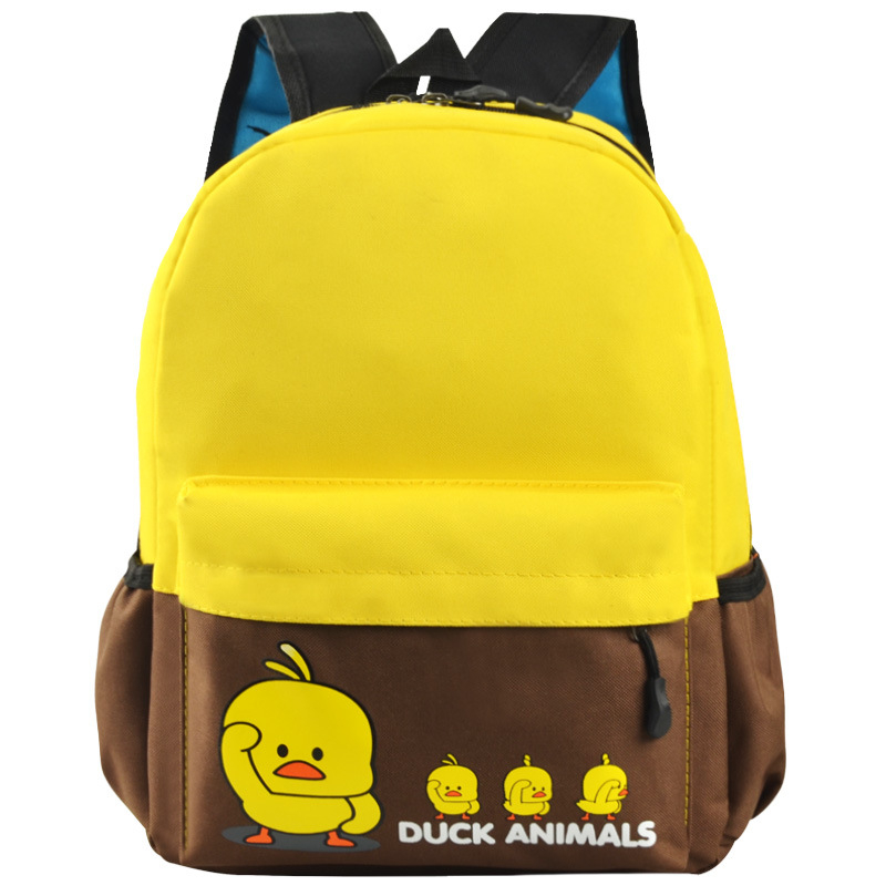 Детска раница от платно с печатен логотип – унисекс, за начално училище, дишаща и износоустойчива, намалява натоварването