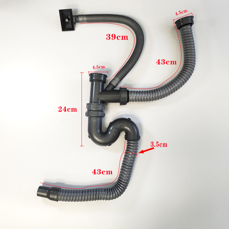 Кухненски PP дренаж, S-образна форма, издърпващ механизъм, XSQ-003