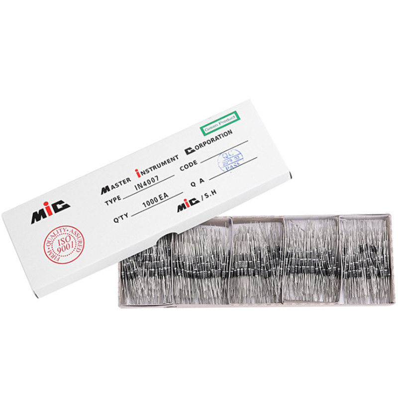 Taisymo dioda 1N4007, DO-41 korpusas, 1 A, 1000 V, XKETE, apšvietimo elektronikai