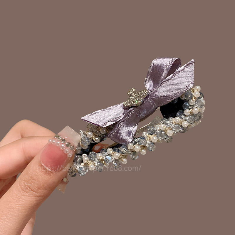 Elegantne juukseklips kristalliga, külgklips, käsitöö, naistele