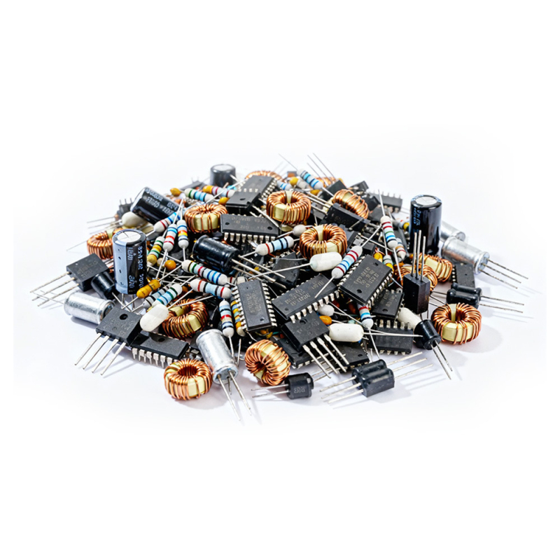 Elektroninių komponentų BOM užsakymas: rezistoriai, kondensatoriai, tranzistoriai; prekės ženklai: Yageo, Fenghua, Huosheng, Aihua, Changjing; įtampa: 1–10k