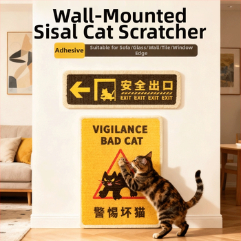 Katės įbrėžimų lenta – vertikalus sienos montavimas, iš sisalo, 40 vnt. dėžėje, nacionalinės tendencijos stilius