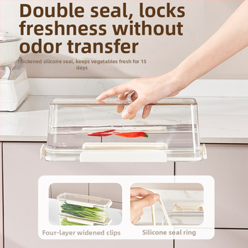 Japonijos stiliaus plastikinė šaldytuvo krisperio dėžutė – nešiojama, išlaiko šviežumą