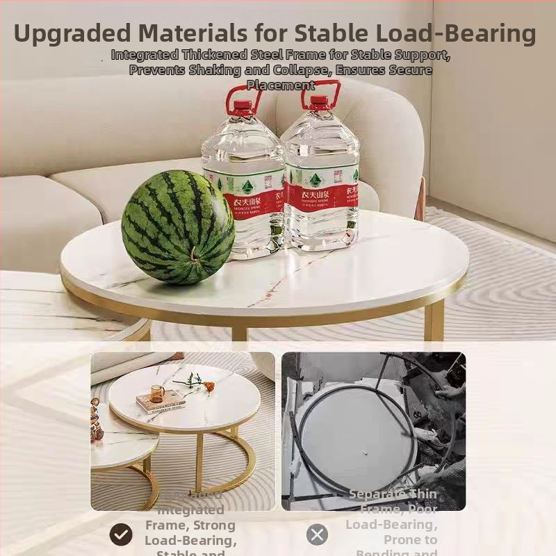 Kafijas galds ar apaļu malu, metāla rāmis, virsma no blīvplāksnes, moderns minimālais Skandināvu stils, modelis 001, montāža nepieciešama.